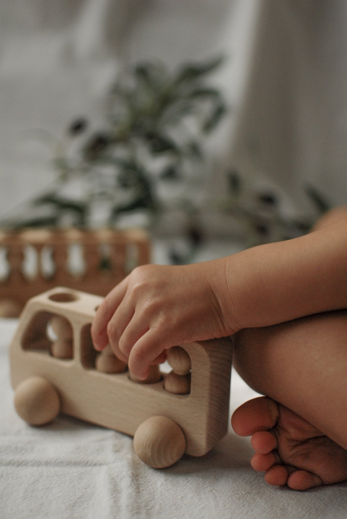 Wooden Toy Bus with Passengers