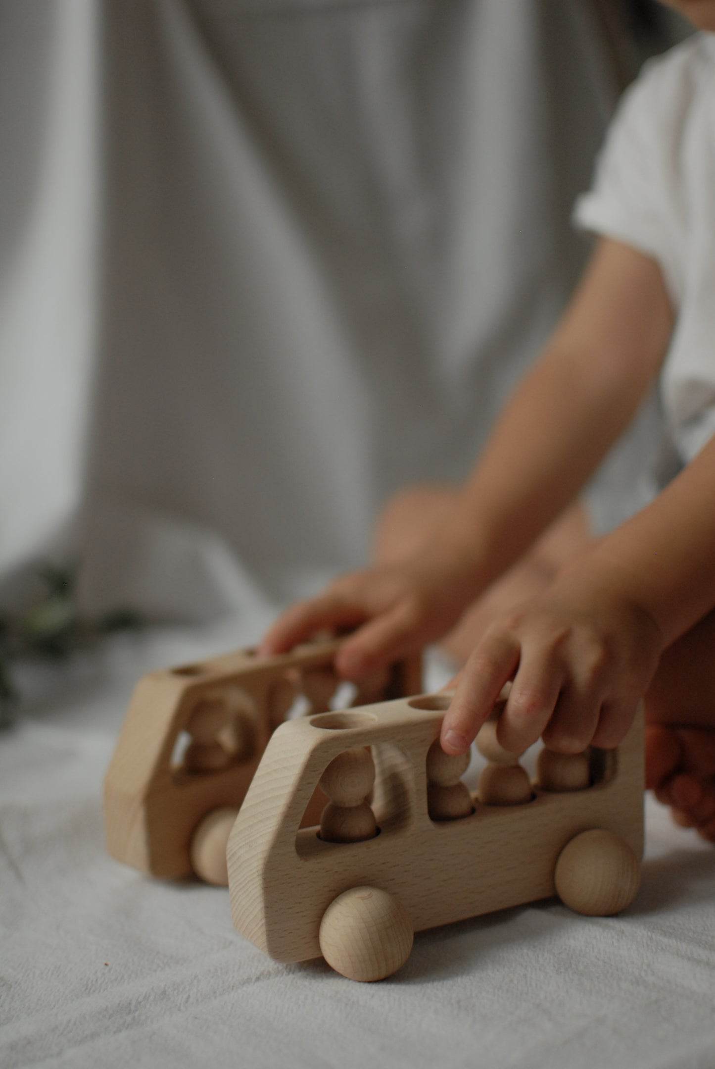 Wooden Toy Bus with Passengers